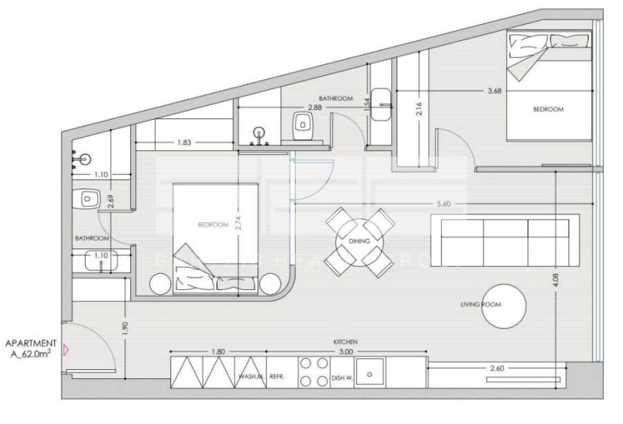 (Προς Πώληση) Κατοικία Διαμέρισμα || Αθήνα Νότια/Μοσχάτο - 62 τ.μ, 2 Υ/Δ, 280.000€ 